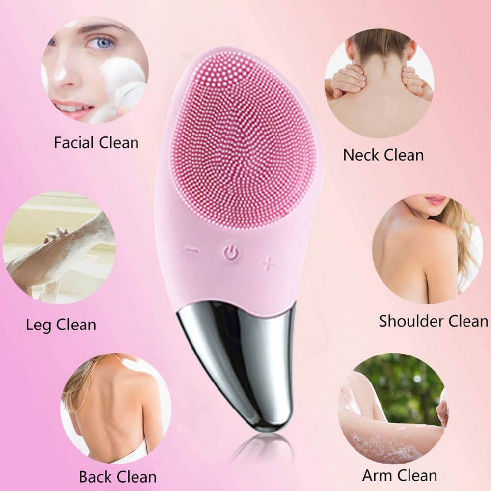 Máy Rửa Mặt Silicone 2 Trong 1 Chế Độ Rung Mát Xa Làm Sạch Lỗ Chân Lông