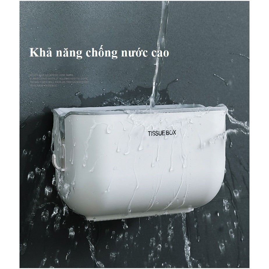 Hộp đựng giấy vệ sinh TISSUE BOX tiện dụng chống nước, Thiết Bị Nhà Tắm Chống Nước dán tường kèm kệ để đồ thông