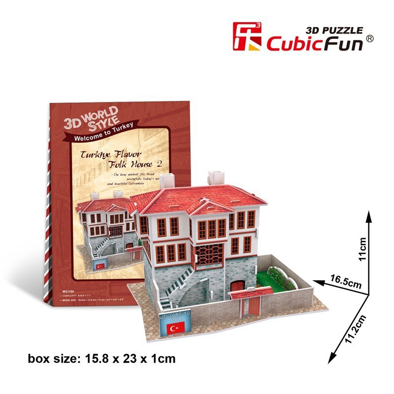 Mô hình giấy 3D CubicFun - Bộ nhà truyền thống Thổ Nhĩ Kỳ - Flavor Folk House 2 -W3110h