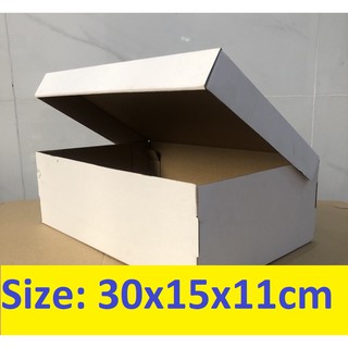 HỘP CARTON NẮP GÀI TRẮNG 30x15x11cm