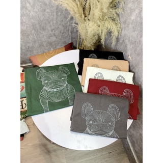Áo thun ngắn tay in hình chú chó hai mặt