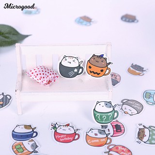 Set 40 Miếng Dán Trang Trí Nhật Ký Hình Chuột Hamster / Mèo / Gấu Trúc Dễ Thương