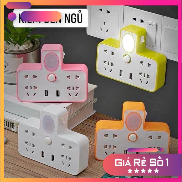 Ổ điện🍁FREESHIP🍁Ổ điện đa năng kèm đèn ngủ và 2 cổng cắm usb