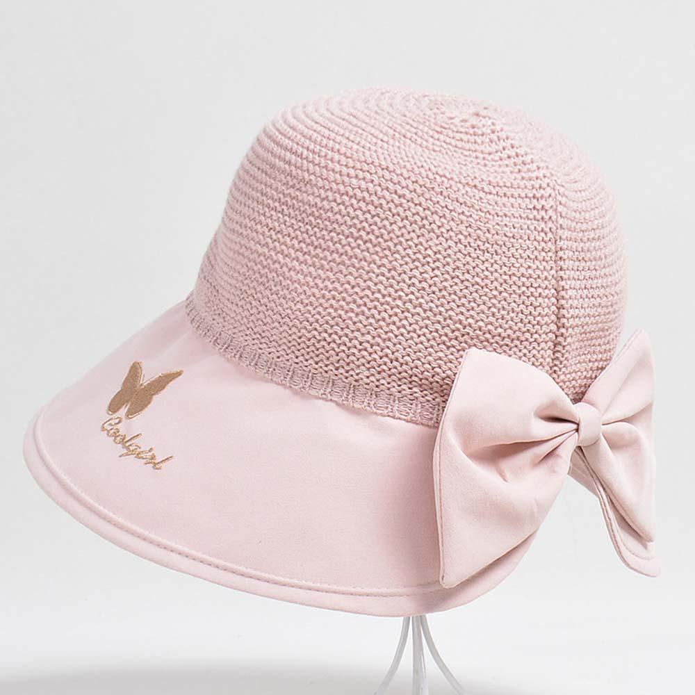 Nón Bucket Chất Liệu Cotton Thoáng Khí Chống Tia Cực Tím Đính Nơ Phong Cách Hàn Quốc Cho Nữ