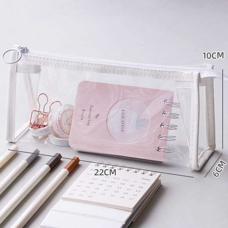 Túi Đựng Bút Bằng PVC Trong Suốt Chống Nước Sức Chứa Lớn Có Khóa Kéo Cho Học Sinh YK JP5VN