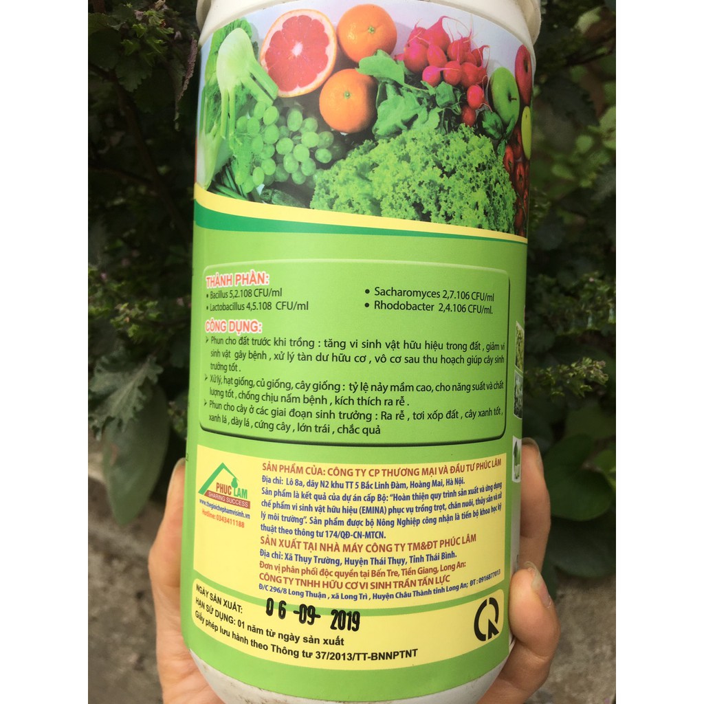 Chế phẩm EMINA VOI PHUN 100% hữu cơ dùng xử lý đât, hạt giống trước khi trồng cây