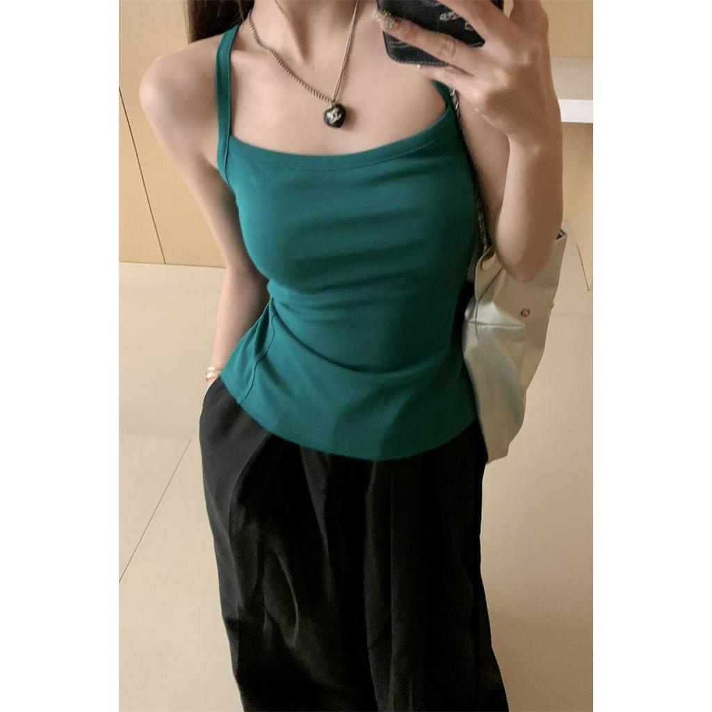 Áo Tank Top Hai Dây Hở Lưng Ôm Dáng Thời Trang Mùa Hè Quyến Rũ Cho Nữ