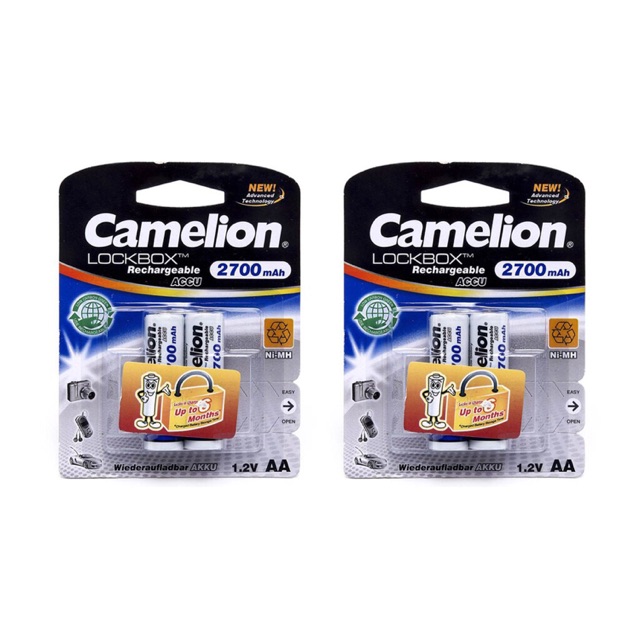 Combo 2 Vỉ Pin Sạc AA Camelion 2700 mAh