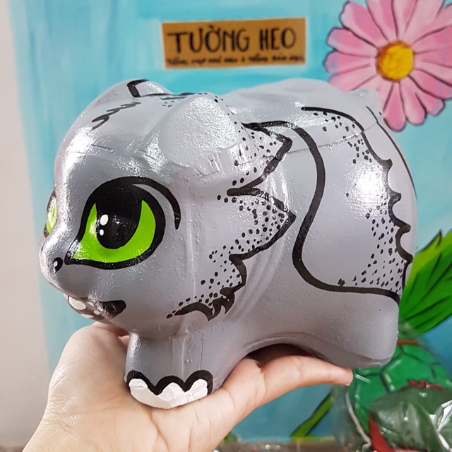 Heo đất handmade - rồng bóng đêm