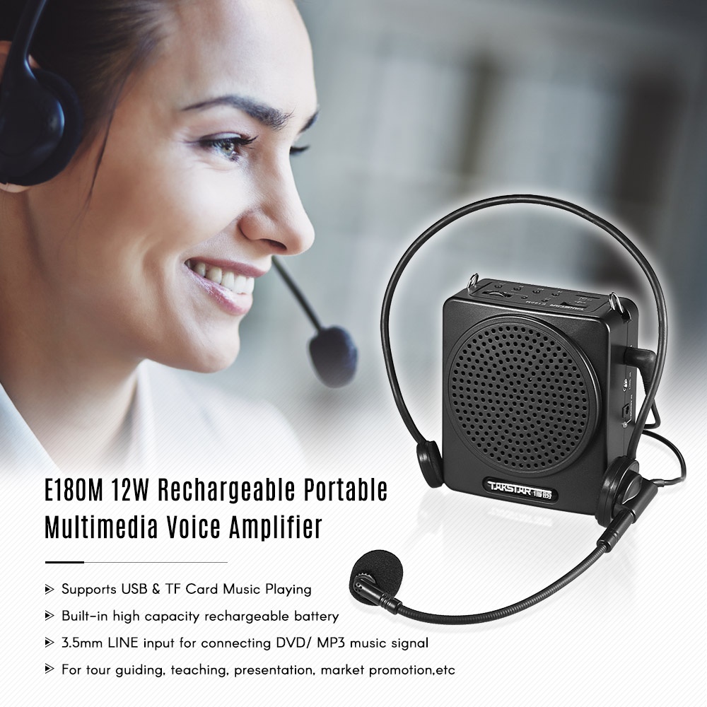 Bộ Khuếch Đại Âm Thanh TAKSTAR E180M 12W Đa Phương Tiện Di Động Có Dây Hỗ Trợ Thẻ Nhớ USB &amp; TF