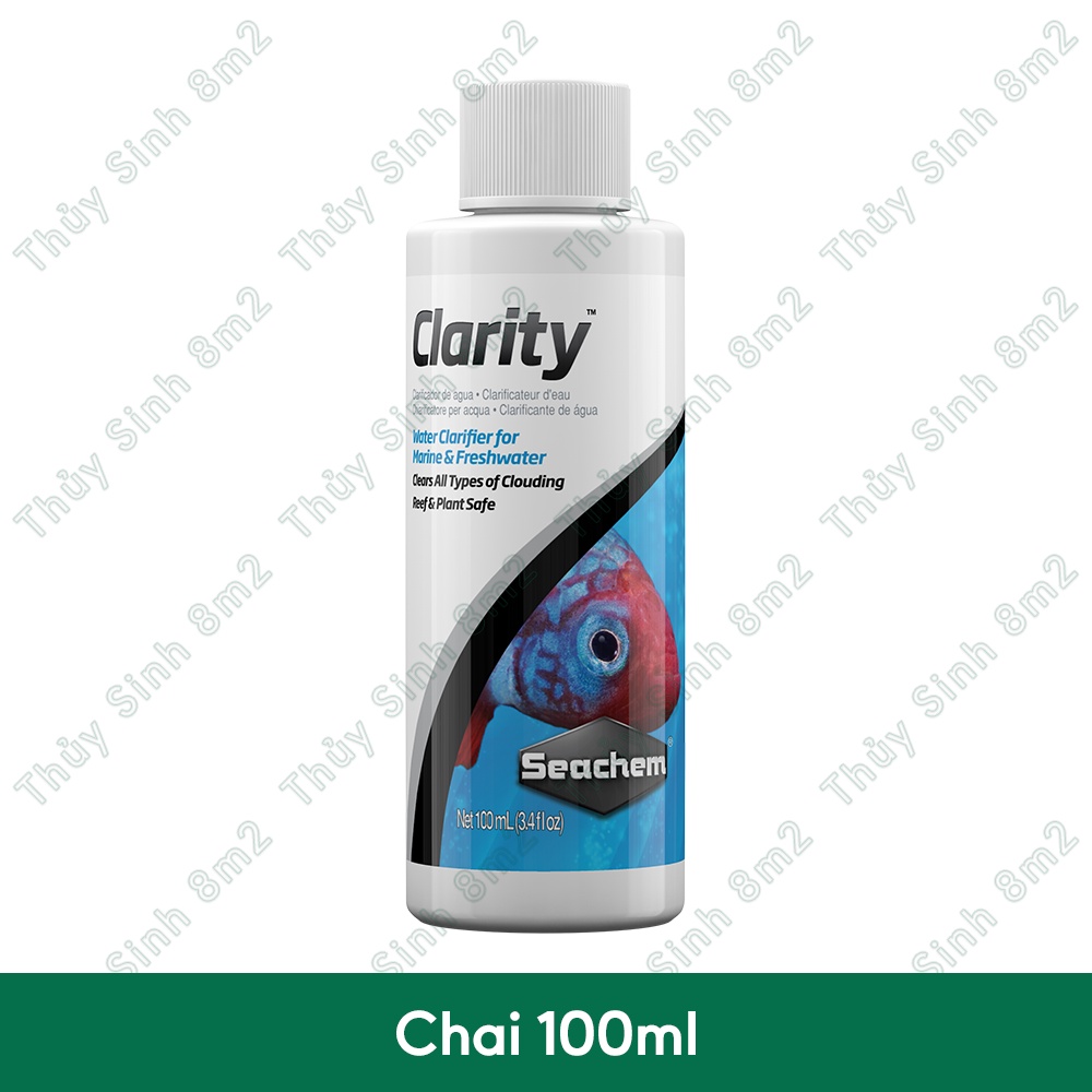 Seachem Clarity Khử Màu Lũa, Làm Trong Nước Hồ Thủy Sinh, Hồ Cá Biển - 8m2