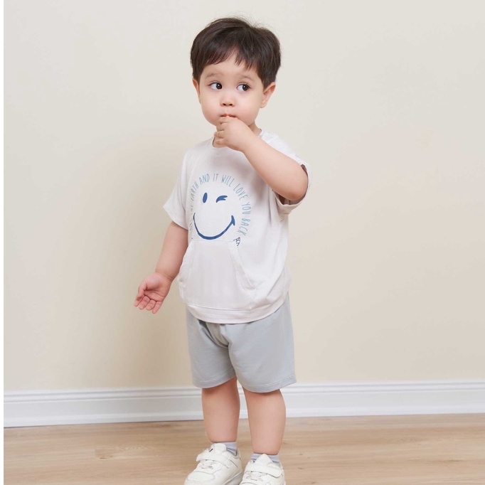 Lapomme Bộ cộc tay Lapomme bé trai Funny Face