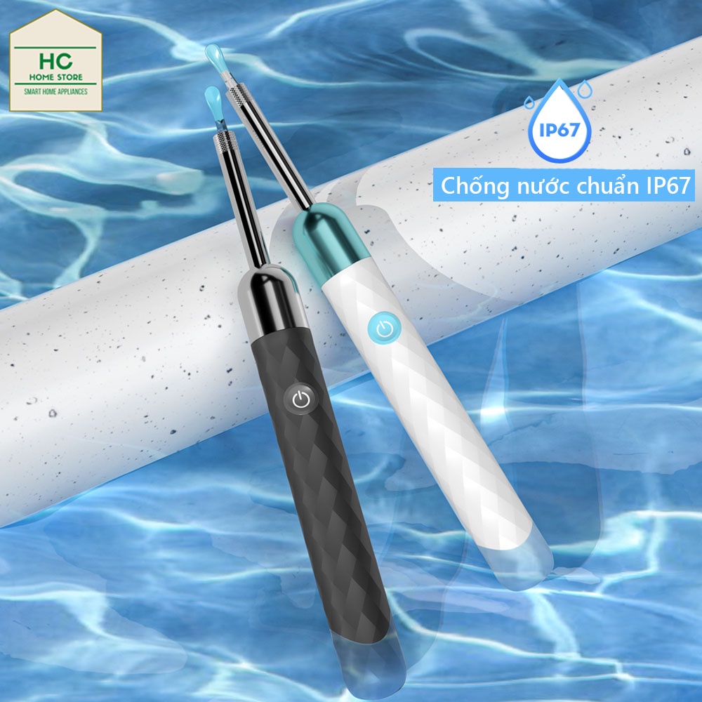 Máy lấy ráy tai camera thông minh không dây Earpick X3 có đầu nặn mụn, camera nội soi FHD 1080P dùng soi tai, mũi, họng