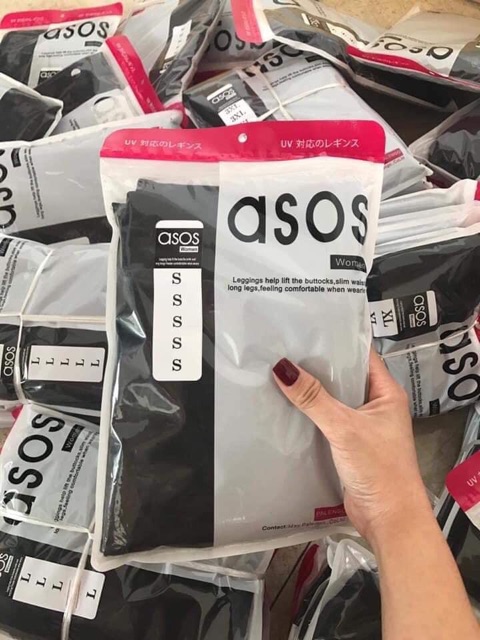 Quần legging Asos dài màu đen