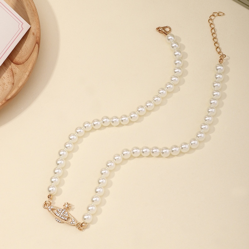 Vòng cổ Mặt Hình Hành Tinh Đính Ngọc Trai Nhân Tạo Thời Trang