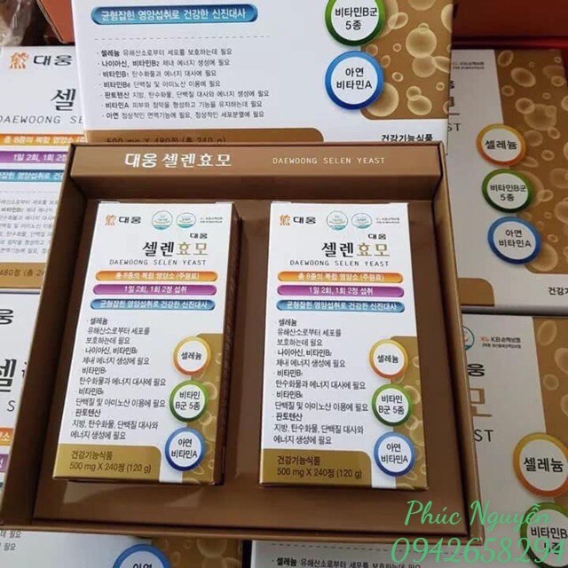 Viên Uống Tăng Cân D Selen Yeast Hàn Quốc Hộp 2 Lọ * 240 Viên, Giúp ăn ngon, ngủ ngon và tăng cân theo ý muốn