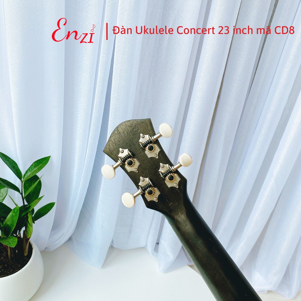 Đàn ukulele concert size 23 Enzi mẫu mới CD8 màu đen thiết kế nhỏ gọn, âm thanh vang sáng cho người mới bắt đầu