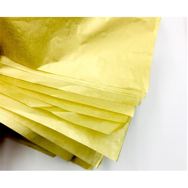 Giấy làm hoa cầu - Tissue paper nhũ vàng, nhũ bạc (Số lượng 10 tờ - 1 màu)