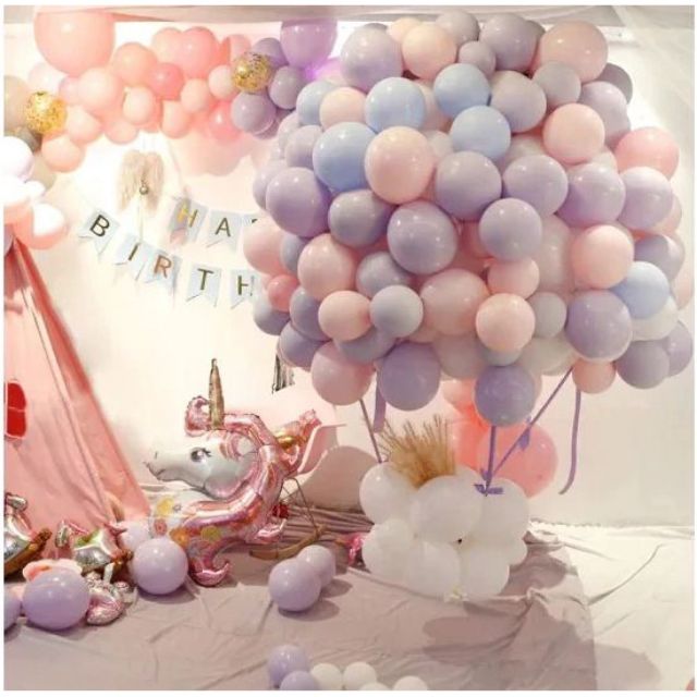 [50 / 100 Cái] Bóng Bay Cao Su Màu Macaron 10inch 2.2g Bán Sỉ Trang Trí Tiệc Sinh Nhật Đám Cưới