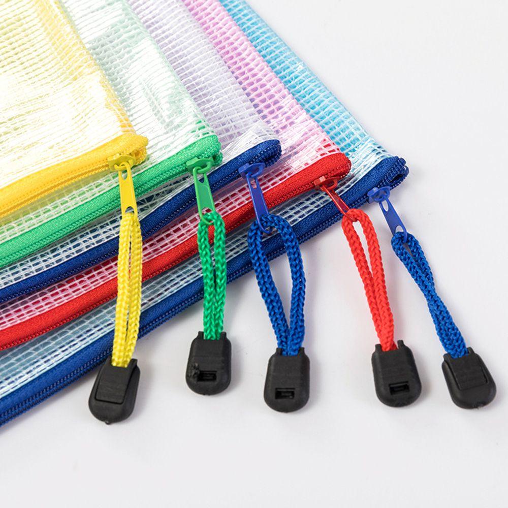Bộ 5 Túi Nhựa PVC Đựng Tài Liệu Khổ A4 Có Khóa Kéo Tiện Dụng