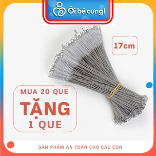 Que Cọ Rửa Ống Hút 17cm thép không rỉ que cọ rửa vệ sinh ống hút cao cấp - OIBECUNG PK.01