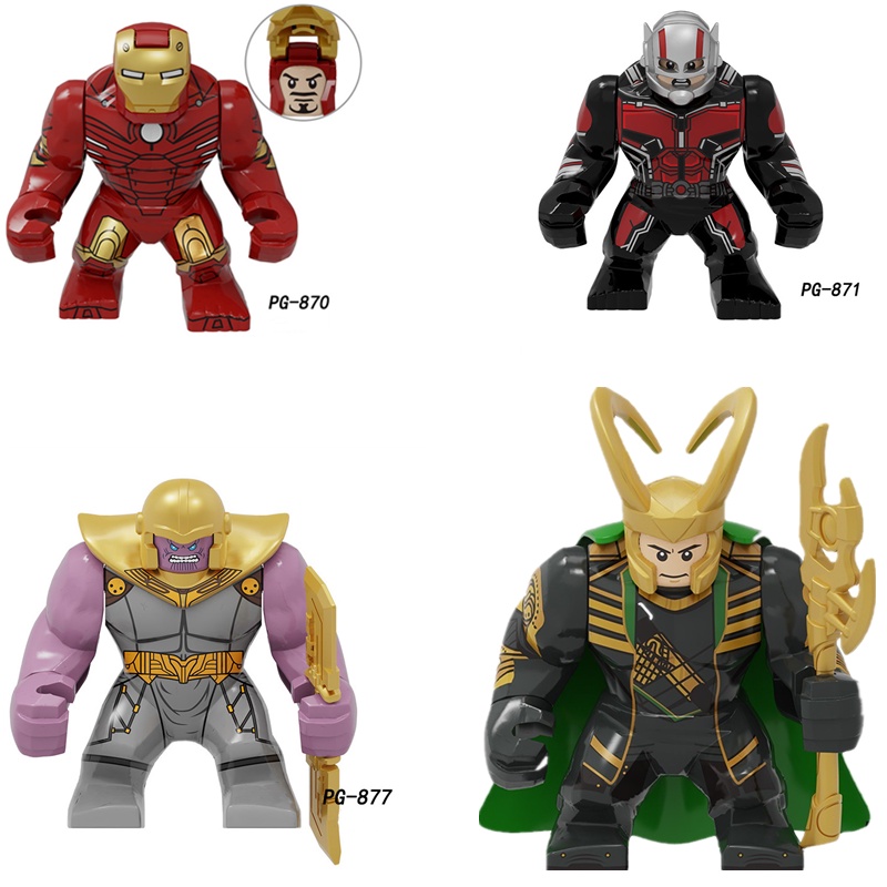 Marvel Avengers Battle Thanos Hulk Iron Man Ant-Man Mô hình tượng nhỏ Xây dựng Khối xây dựng Đồ chơi cho bé trai Quà tặng