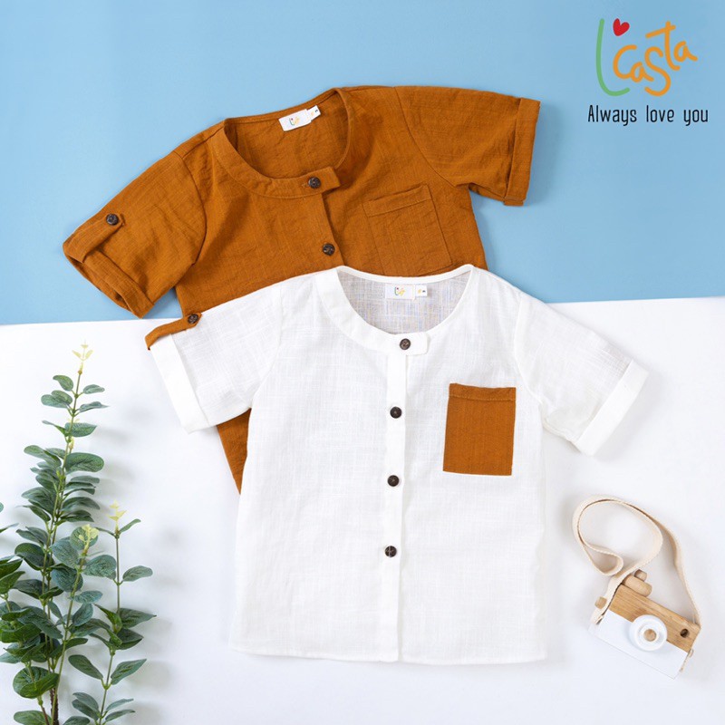 Áo sơ mi cổ tầu linen siêu mềm, mát Lcasta