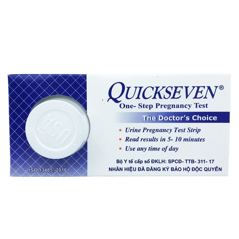 Que thử thai Quickseven 2 vạch chính xác - test thử thai hai vạch sớm nhanh hiệu quả tức thì