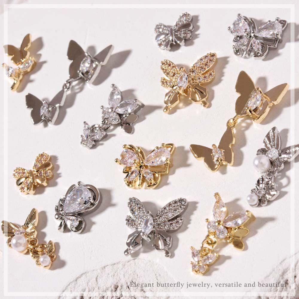 Phụ Kiện Trang Trí Móng Tay Hình Bướm 3D Xinh Xắn