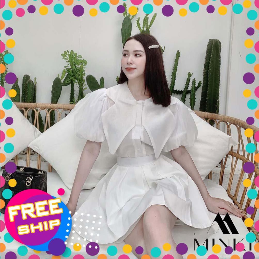 [SALE_SỐC_45%] [ HÀNG THIẾT KẾ] SET ÁO CỔ NHỌN VÀ CHÂN VÁY XẾP LY - CHẤT LIỆU TƠ CAO CẤP - MÀU HỒNG [SIÊU PHẨM] | BigBuy360 - bigbuy360.vn