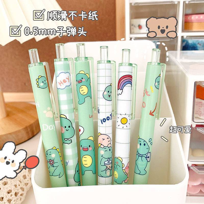 Enjoymore Bút Bi Cute Hình Khủng Long / Thỏ Dễ Thương Ngòi Bấm 0.5mm Mực Gel Học Sinh Màu Mực Viết Bi Nước Xanh Muji