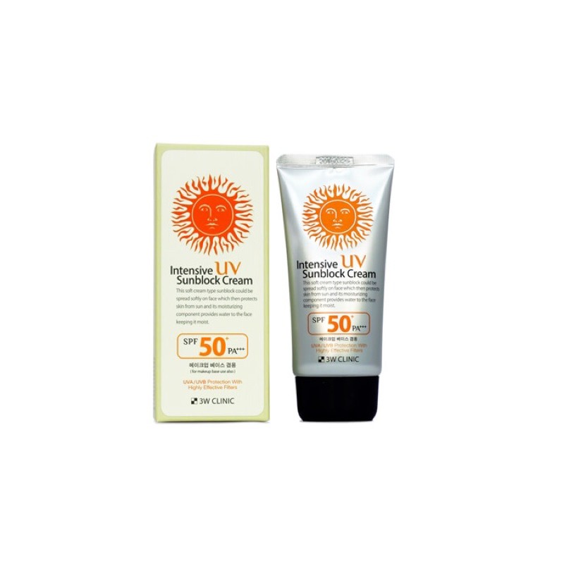 Kem chống nắng Intensive Uv Sunblock Cream 3W Clinic 70ml chính hãng Hàn Quốc