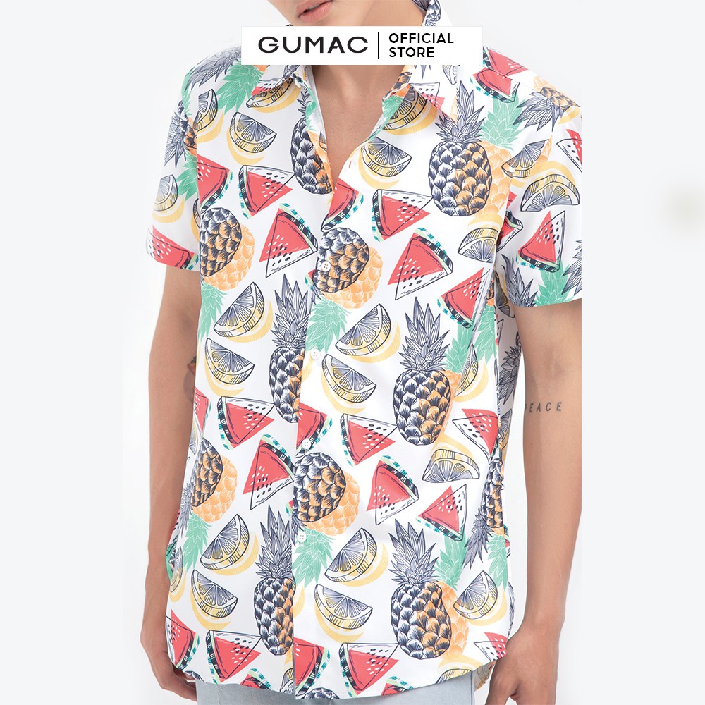 [Mã WABRGD12 giảm 10% đơn 250K] Áo sơ mi nam tay ngắn in dứa GUMAC ANB6108 | BigBuy360 - bigbuy360.vn