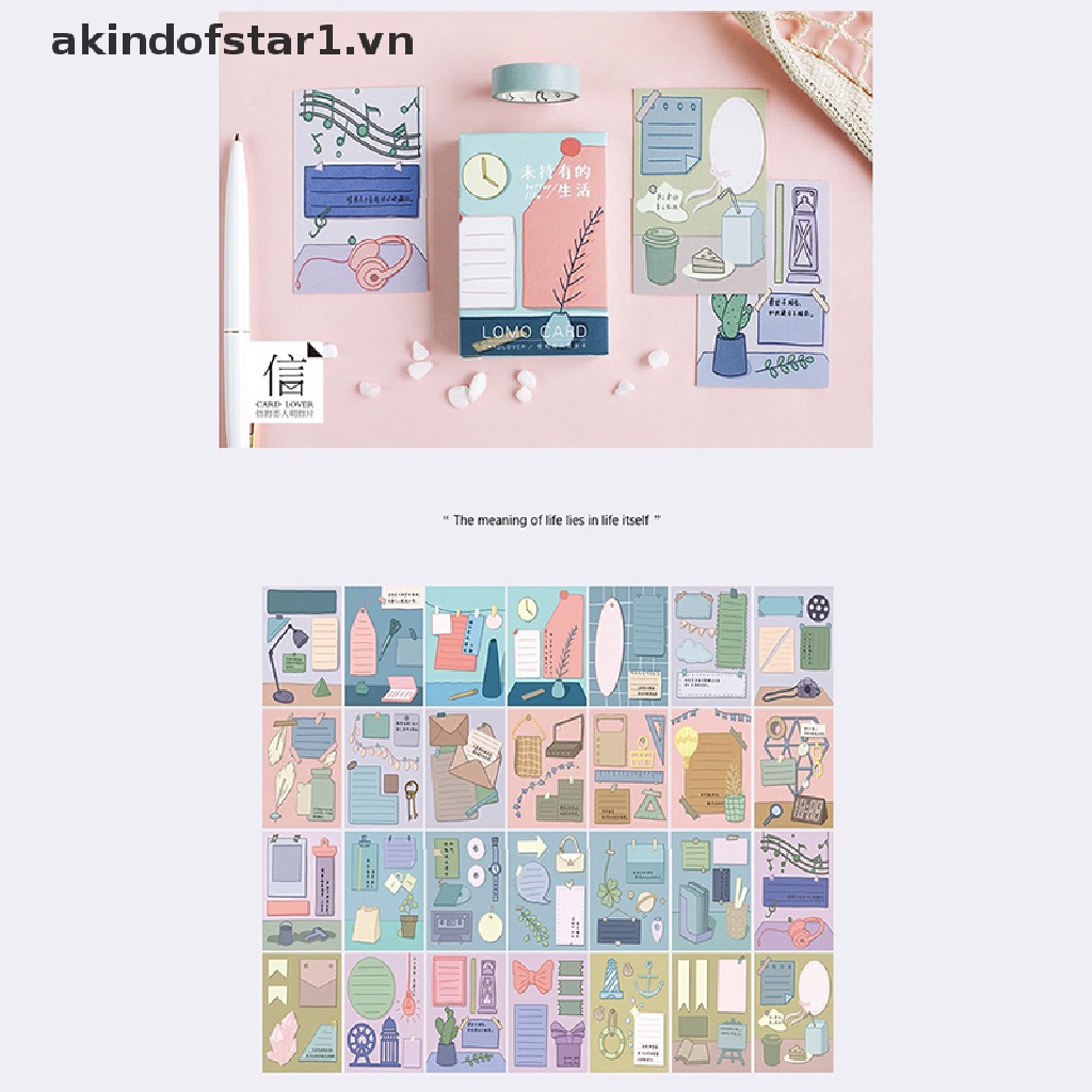Set 28 Tấm Thẻ Ảnh Lomo Mini Họa Tiết Hoạt Hình Giáng Sinh