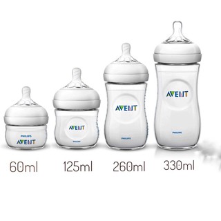 Bình sữa Avent Natural đơn 60ml-125ml-260ml-330ml