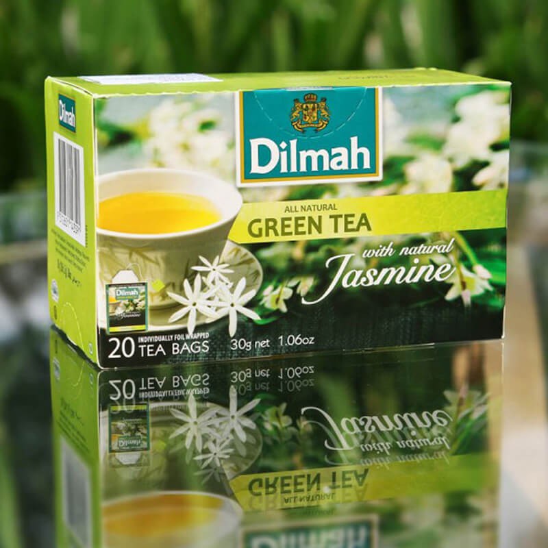 Trà nhúng Dilmah Pure Green Tea - Trà xanh hộp 20 gói thiếc