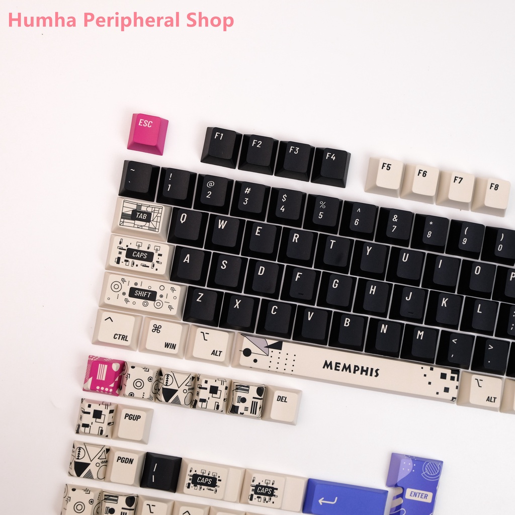 Bàn Phím Cơ Humha Memphis 140 Phím Chất Liệu PBT Nhuộm Màu Họa Tiết Cherry profile Cá Tính