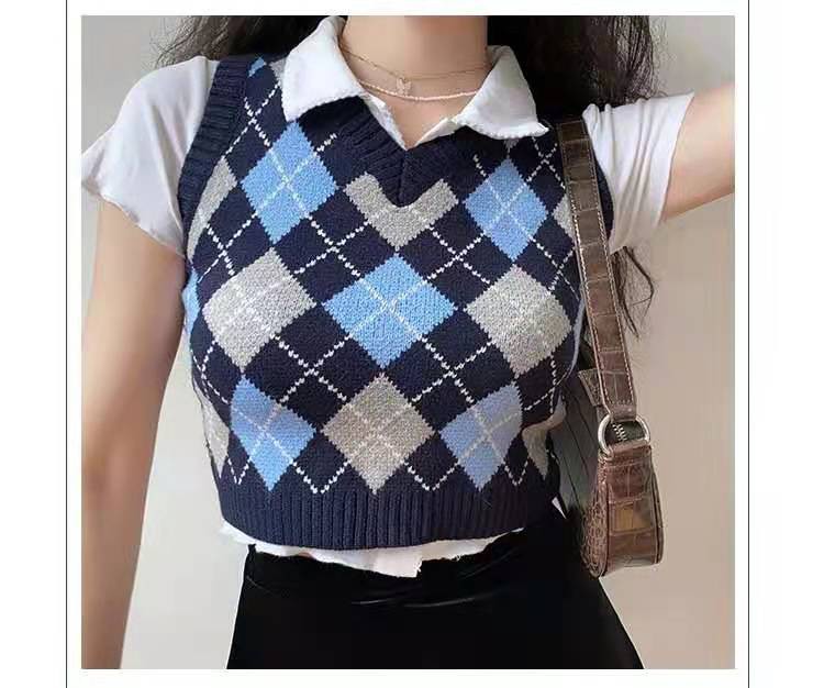 Áo Len Nữ Cộc Tay Cổ Chữ V Thời Trang | BigBuy360 - bigbuy360.vn