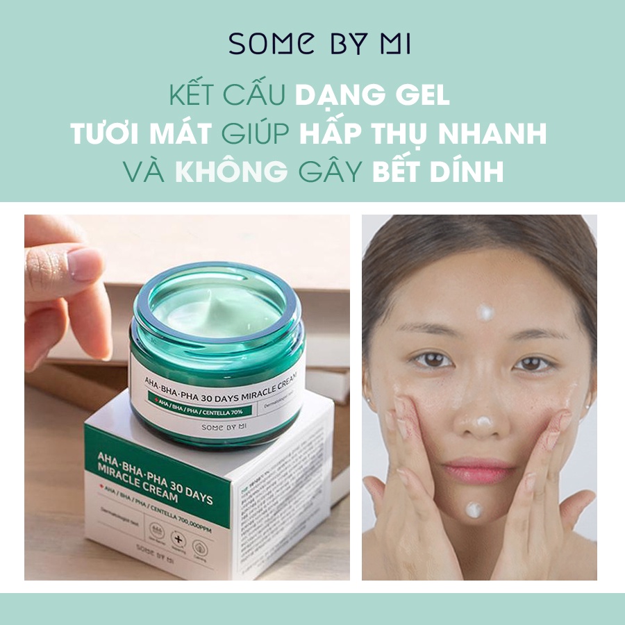 [Mã BMTTC60K giảm đến 60K đơn 50K] Kem Dưỡng Giảm Mụn Some By Mi AHABHAPHA 30 Days Miracle Cream 50ml