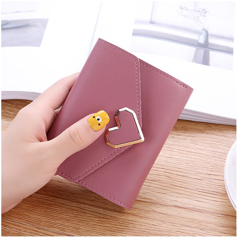 Ví nữ ngắn khoá tim cute giá rẻ siêu bền VN002 | BigBuy360 - bigbuy360.vn