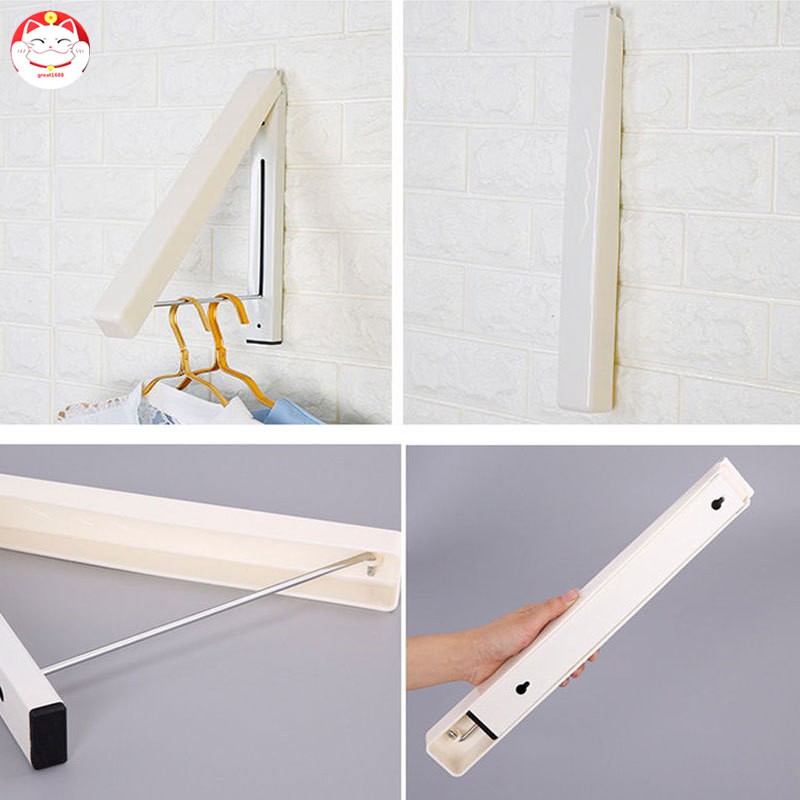 Giá móc phơi đồ gắn tường chống thấm nước có thể xếp gọn tiện dụng