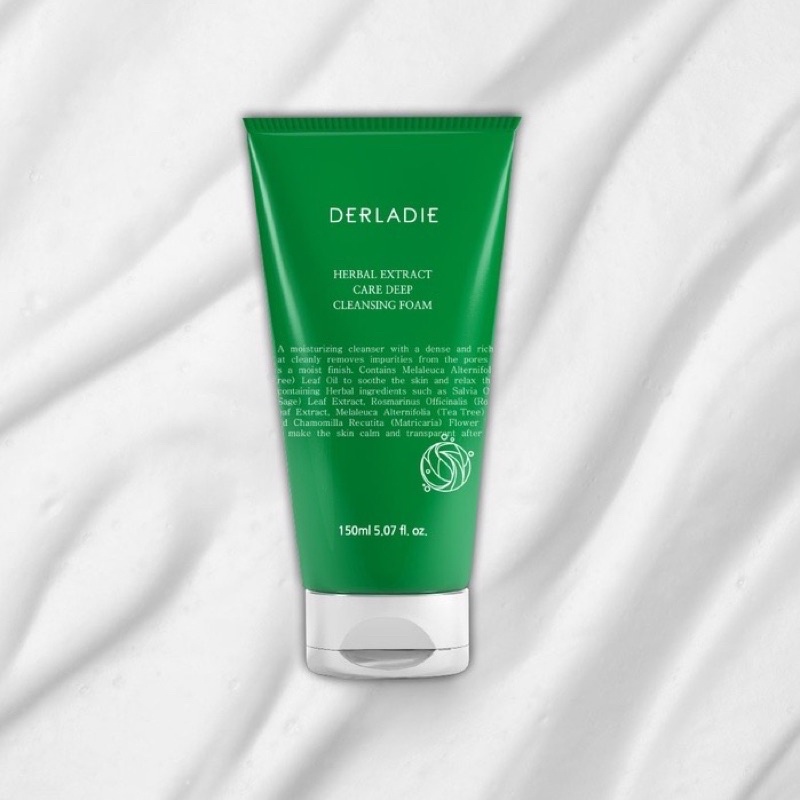 Sữa Rửa Mặt Tràm Trà Sạch Sâu, Kiềm Dầu Derladie Herbal Extract Care Deep Cleansing Foam 150ml