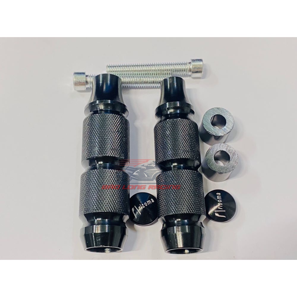Gù Chống Đổ CNC Đầu Cao Su gắn mọi loại Xe Máy (màu ĐEN) 01