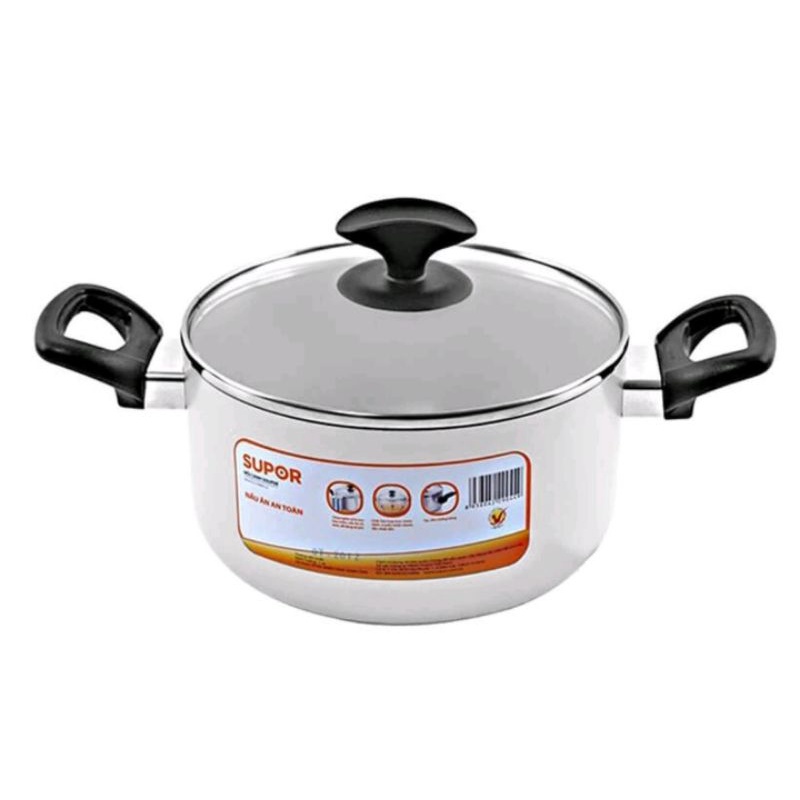 Nồi canh hợp kim nhôm oxy hoá mềm Supor 22cm và 24cm H06011-5