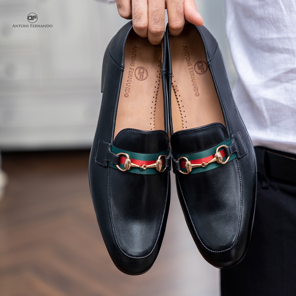 Giày Công Sở Loafer Nam Da Bò Ý Đế Da Handmade  Antoni Fernando AF30912