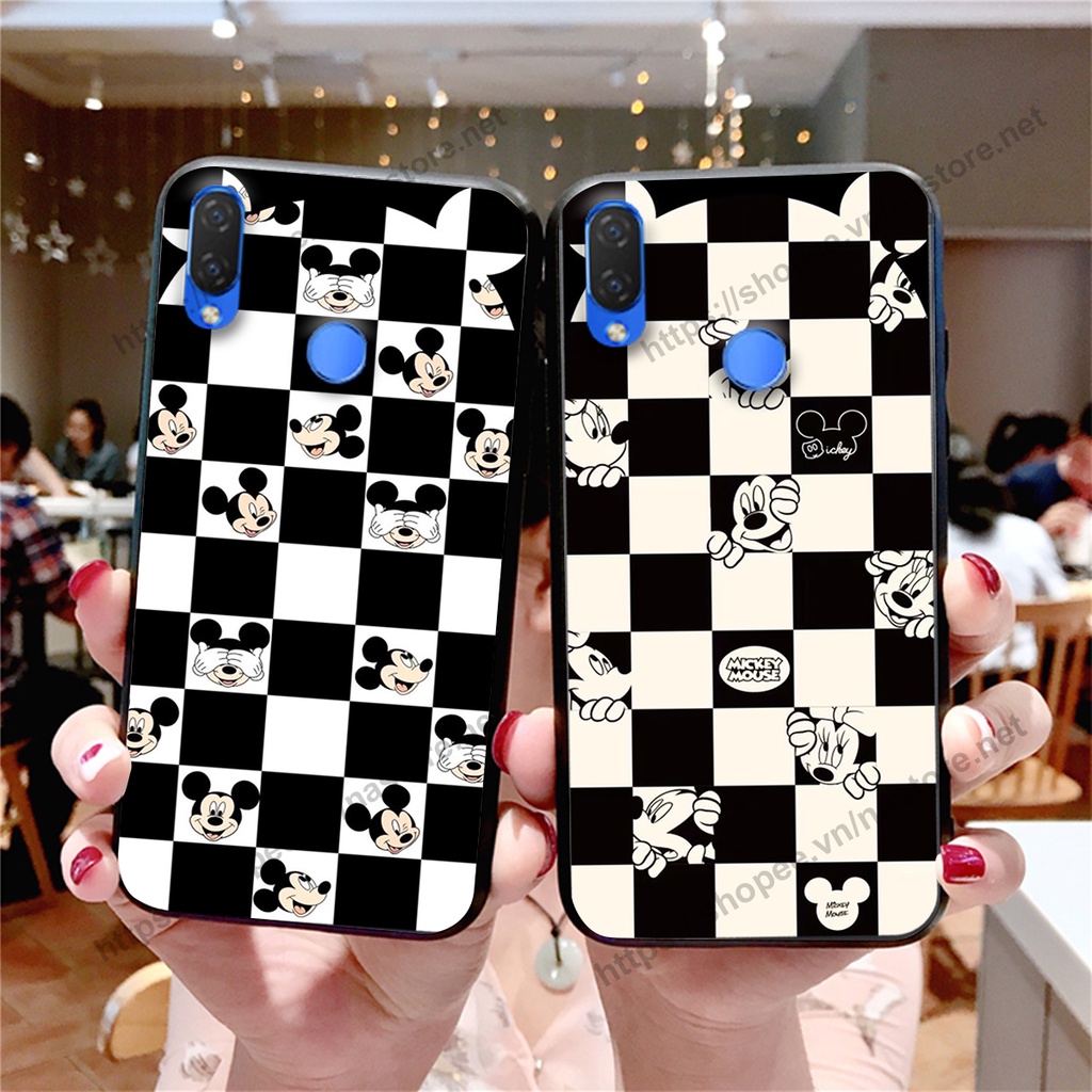 Ốp lưng Huawei Nova 3 / Nova 3E / Nova 3i trái tim họa tiết caro, mikey họa tiết beabrick kaws cute