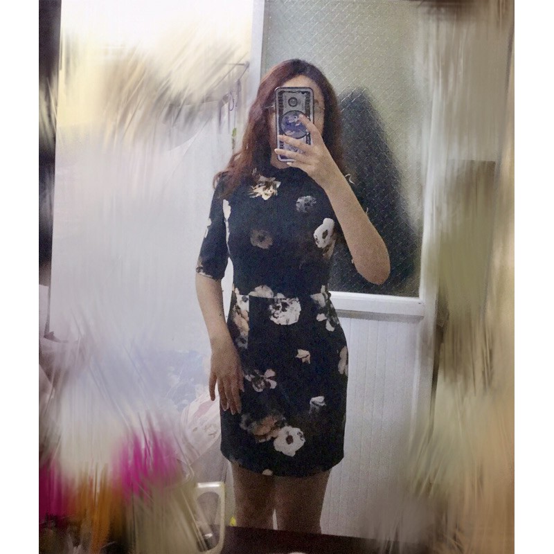 Váy hoa ZARA vải dạ