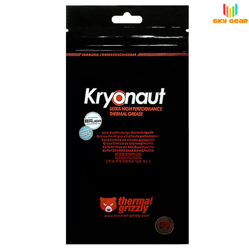 Keo tản nhiệt GẤU , Thermal Grizzly Kryonaut 1g ,thương hiệu Đức độ dẫn nhiệt 12.5W/m-k