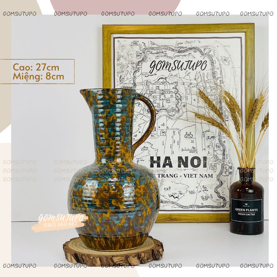 Lọ Hoa Gốm Men SẮC HOA - Bình Hoa Trang Trí Decor gomsutupo - Gốm Sứ TUPO Bát Tràng
