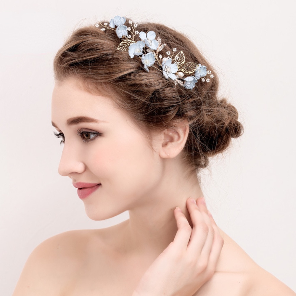 Trâm Cài Tóc Chữ U Hình Hoa Handmade Cho Cô Dâu